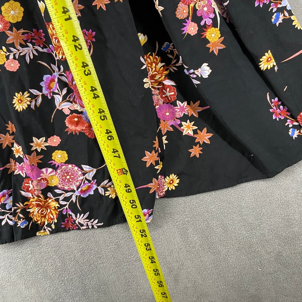 Forever 21+ Womens Plus Size 2X Black Floral V-Neck Cap Sleeve Maxi Dress Slit - Picture 6 of 13